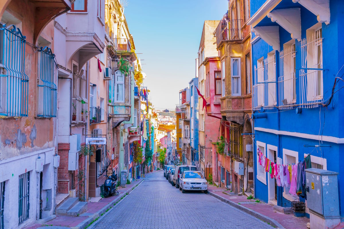 Colorful Buildings in Balat, Istanbul