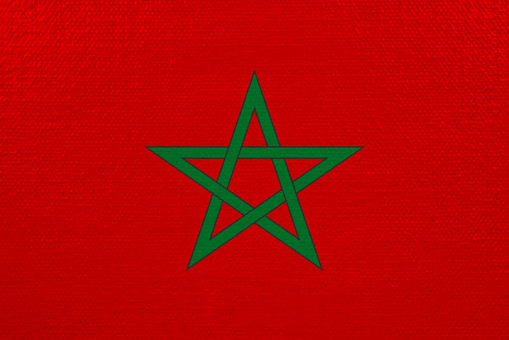 Morocco flag on canvas